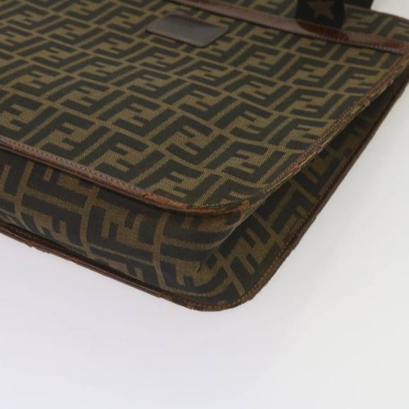 FENDI Zucca Canvas Tote Bag Black Brown Auth yk11261 - Picture 15 of 16